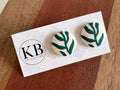 Fabric Button Earrings - Vines