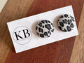 Fabric Button Earrings - Cheetah