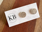 Cowhide Studs - (Silver) Roan