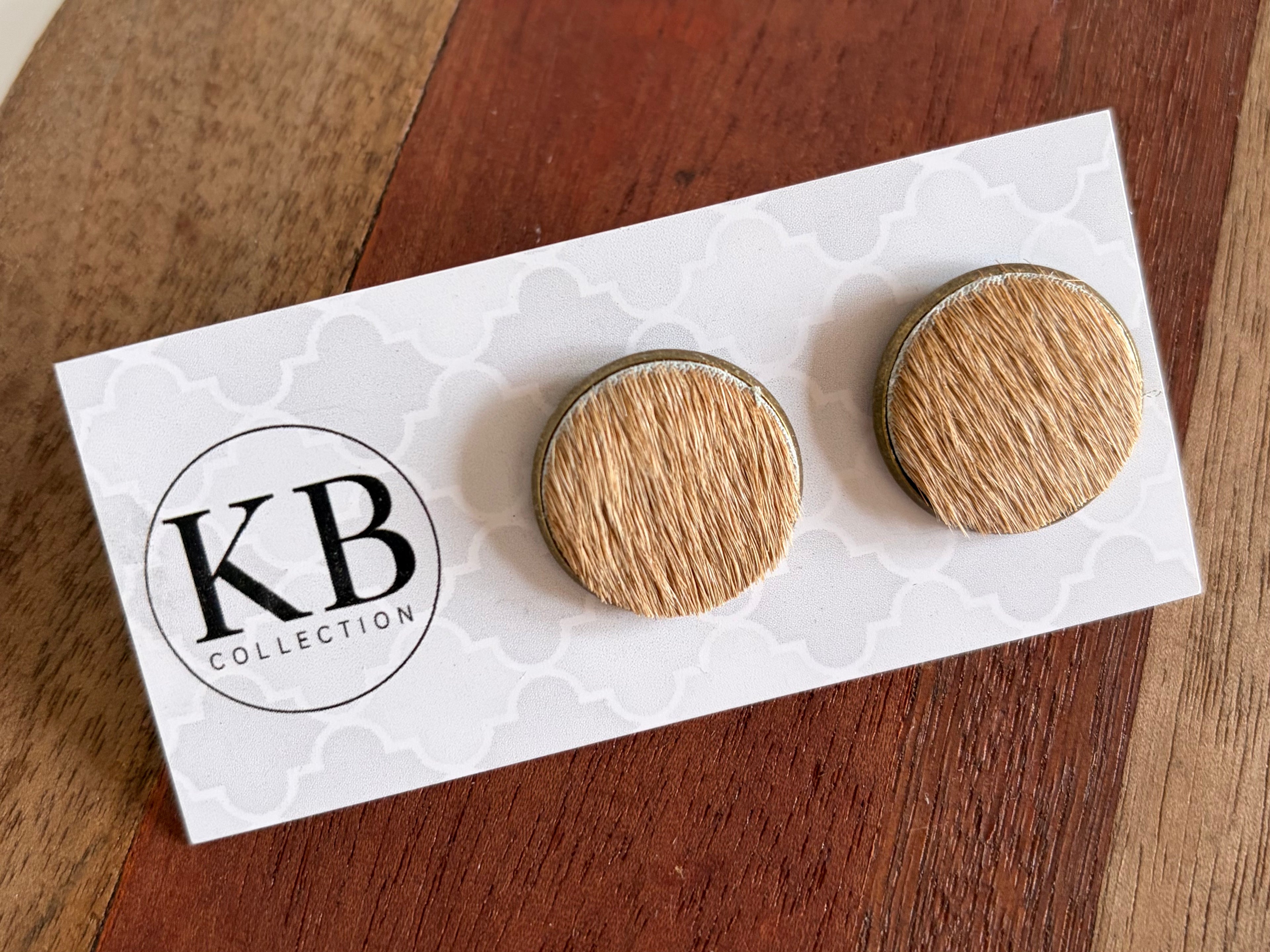 Cowhide Studs - (Bronze) Tan