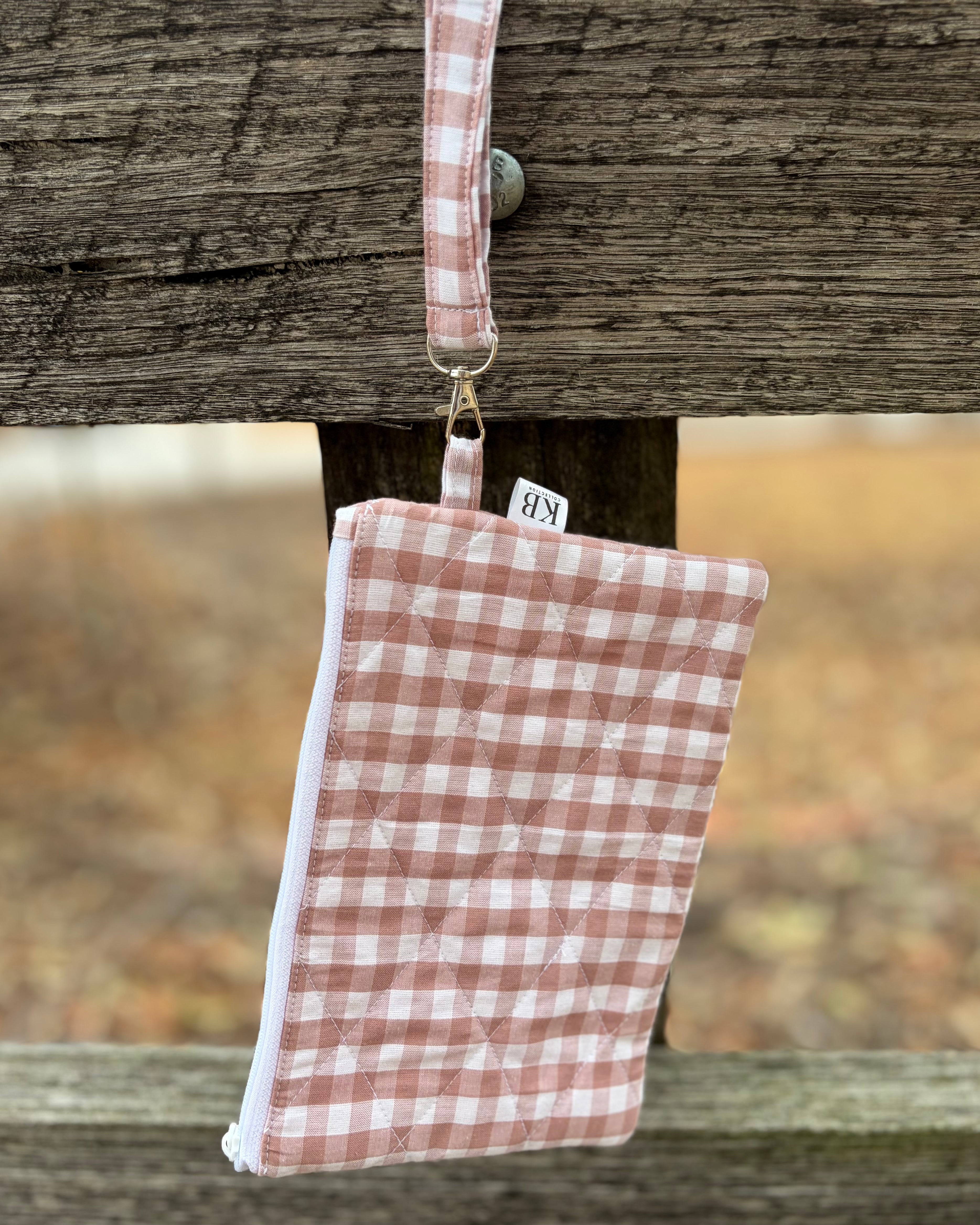 KB Quilted Purse - Blush Gingham