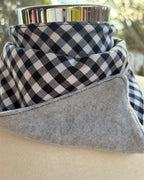 Cotton/Fleece Neck Scarf - Navy Gingham
