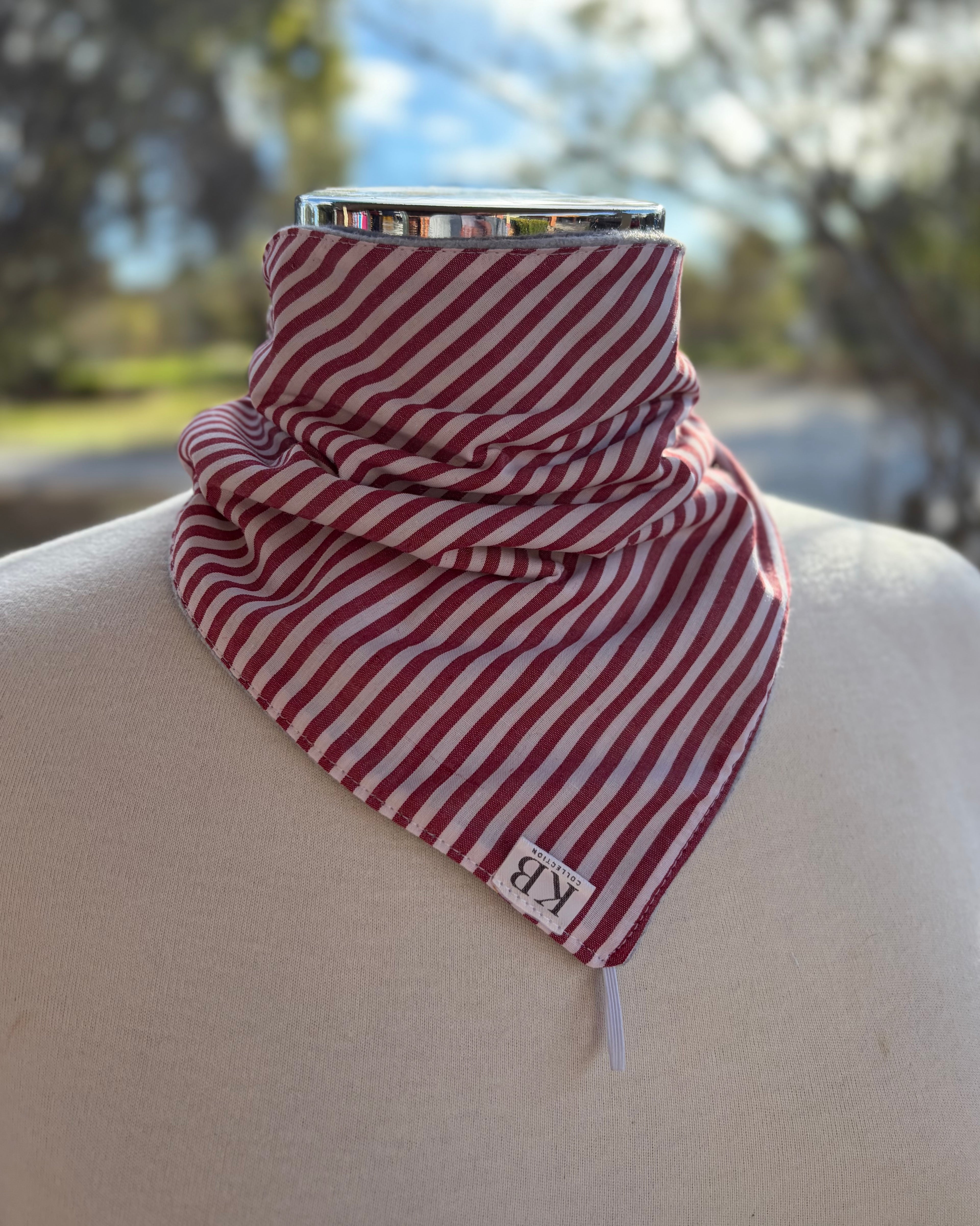 Cotton/Fleece Neck Scarf - Rust