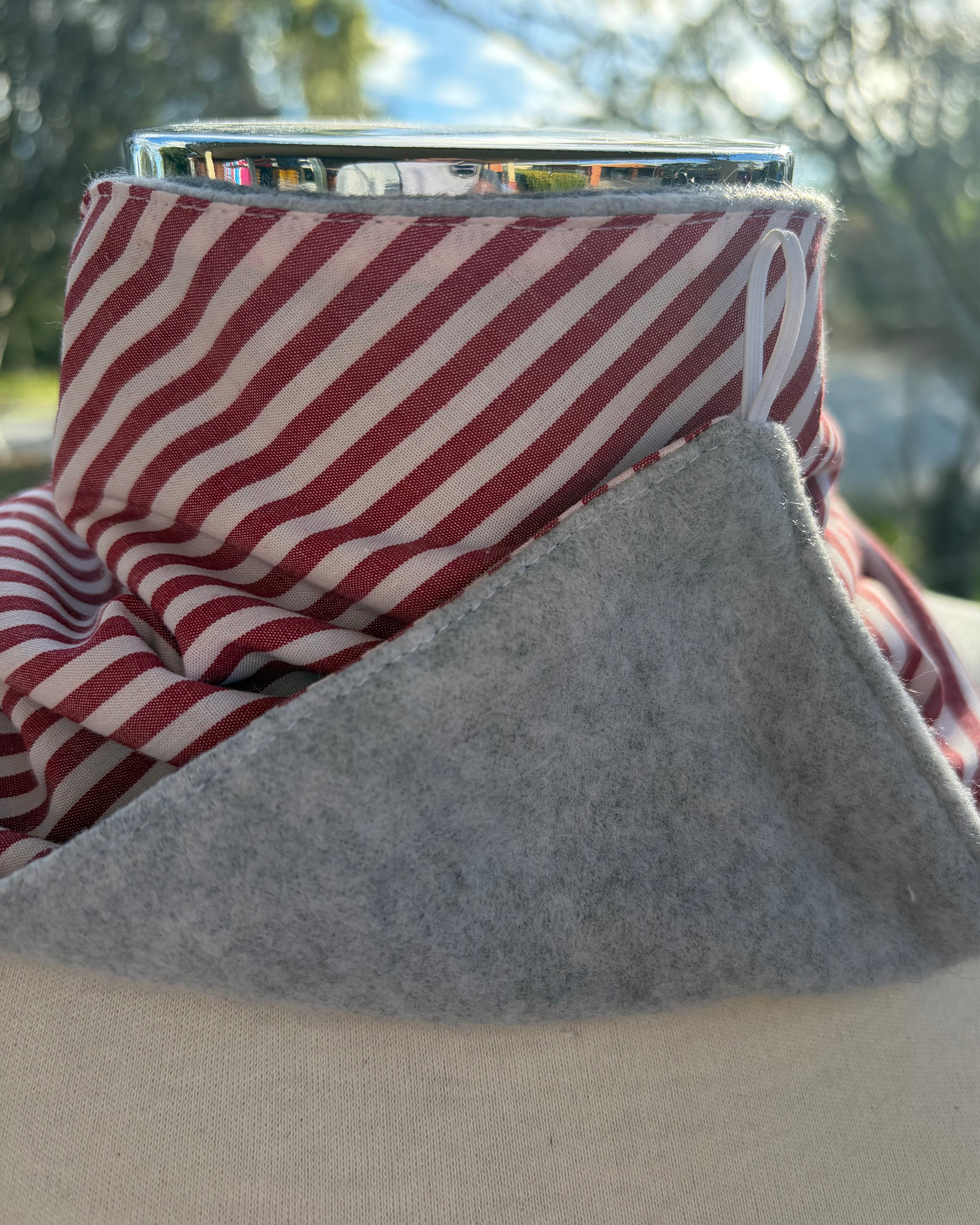 Cotton/Fleece Neck Scarf - Rust