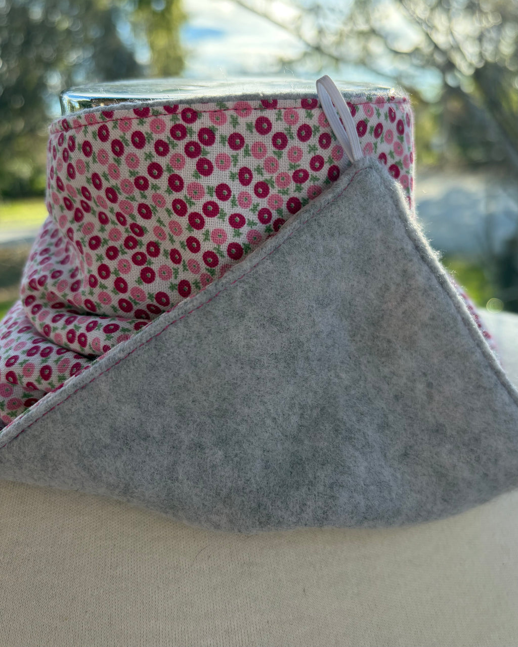 Cotton/Fleece Neck Scarf - Peonies