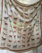 Satin Neck Scarf - Champagne Horses