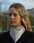 Cotton Neck Scarf - Beige Floral