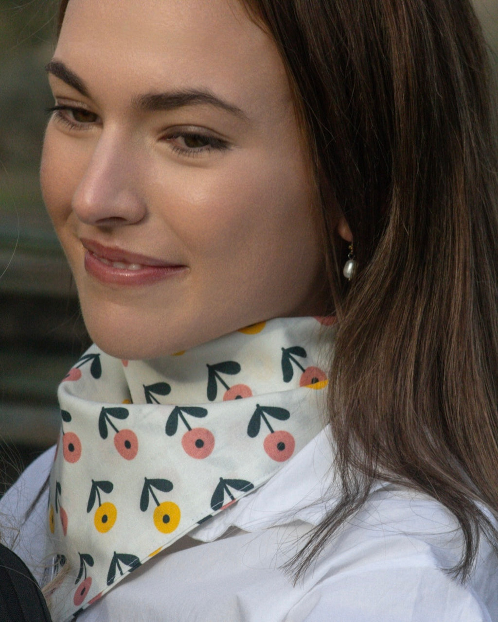 Cotton Neck Scarf - Poppies