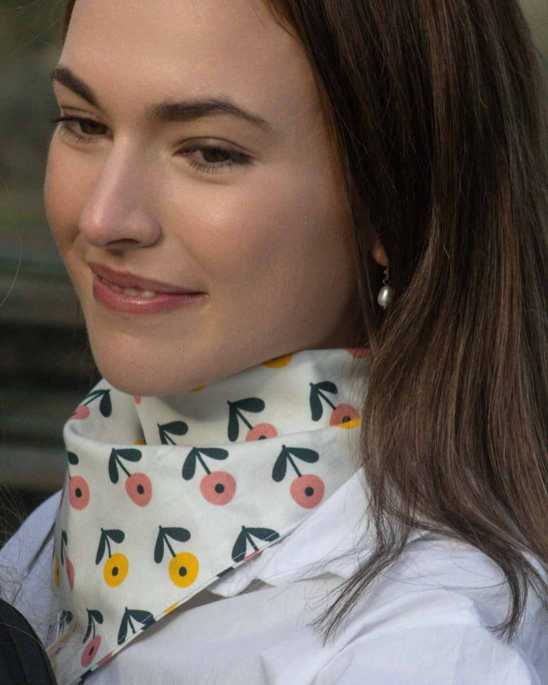 Cotton Neck Scarf - Poppies
