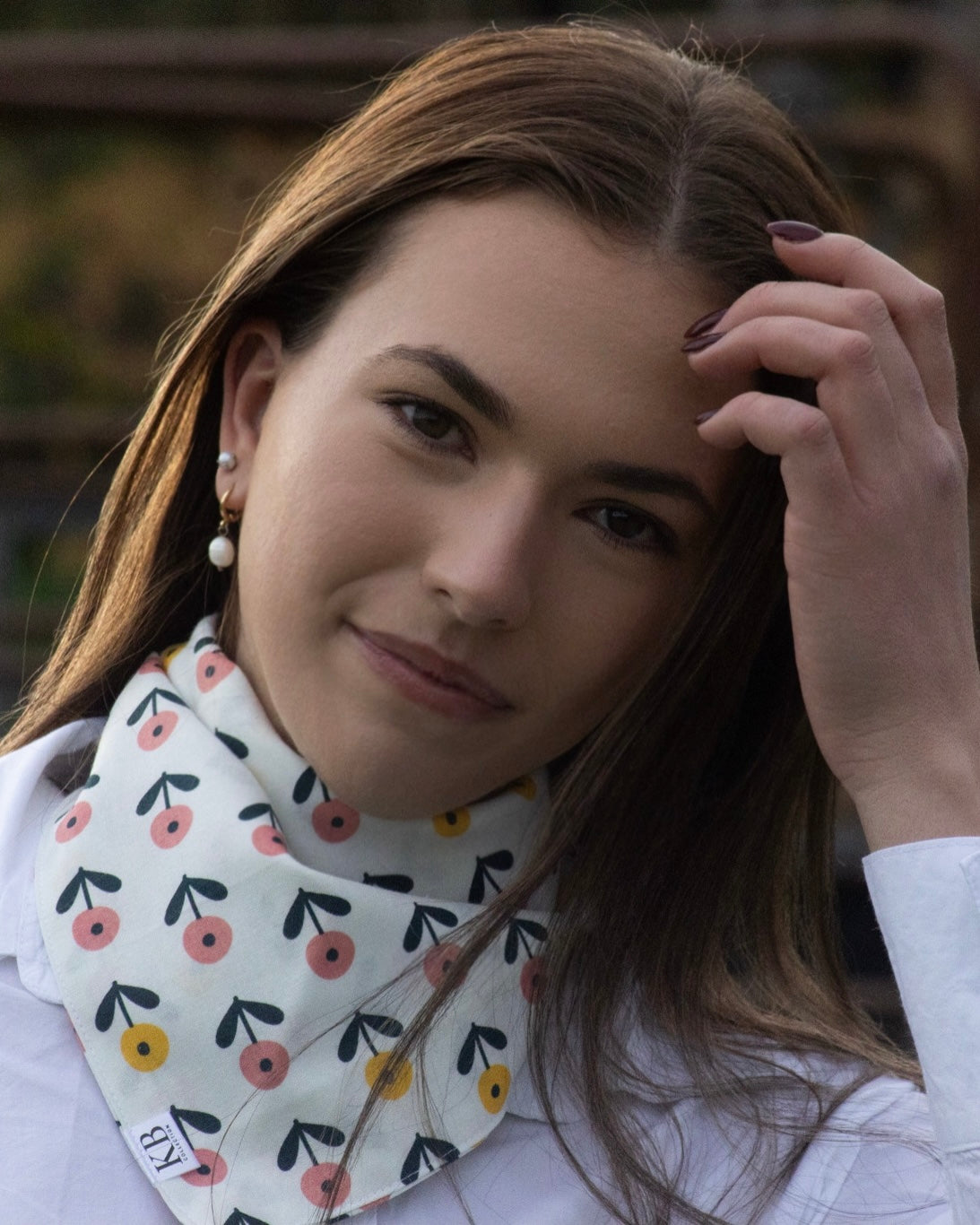 Cotton Neck Scarf - Poppies