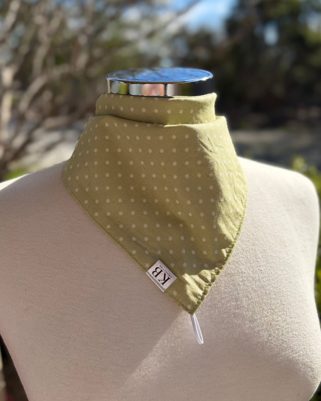 Cotton Neck Scarf - Lime Spots