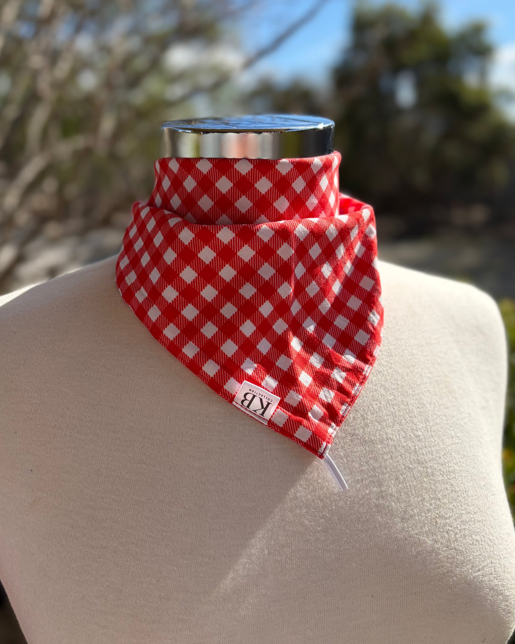 Cotton Neck Scarf - Red Gingham