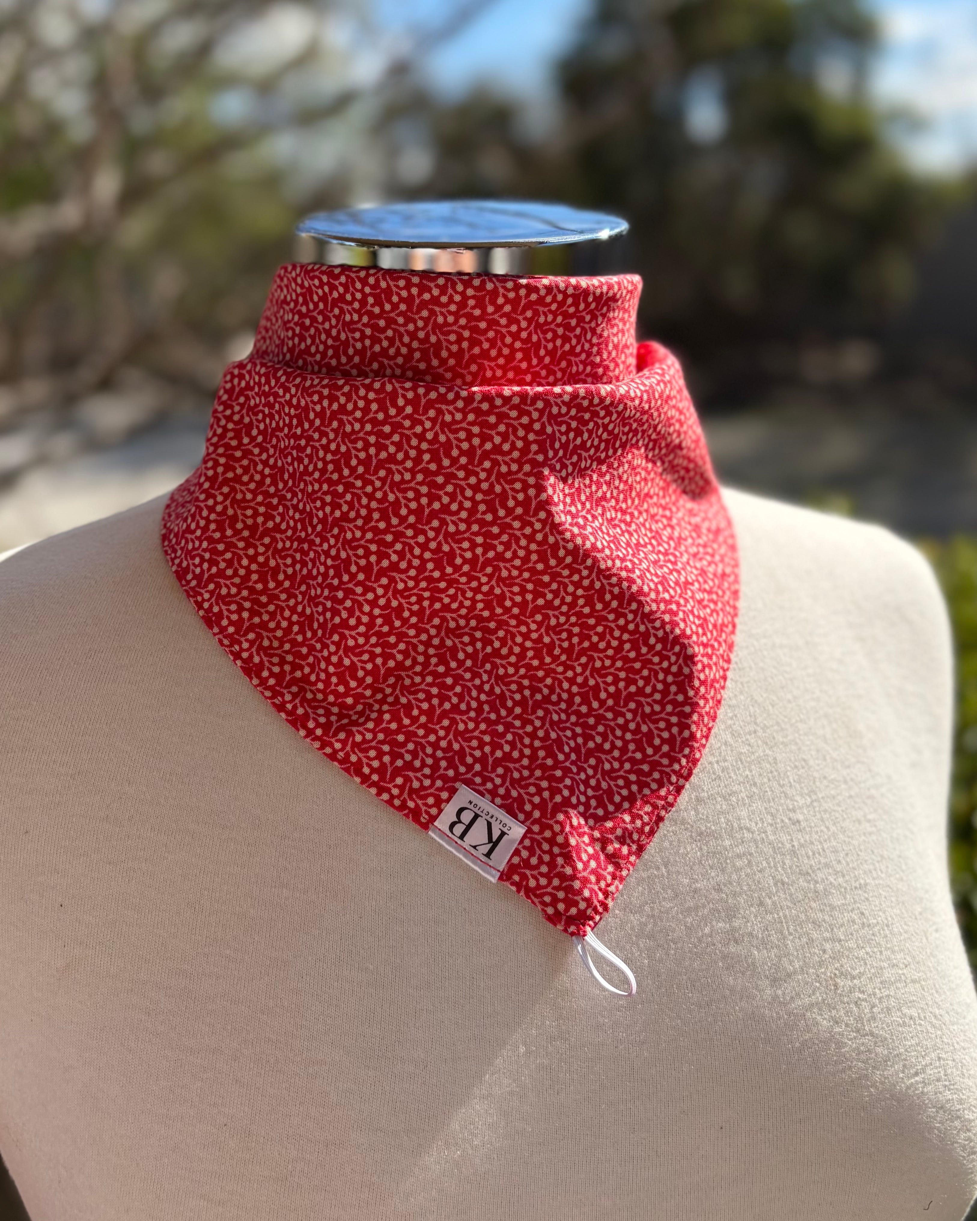 Cotton Neck Scarf - Red Blossoms