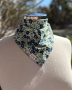Cotton Neck Scarf - Navy Flowers