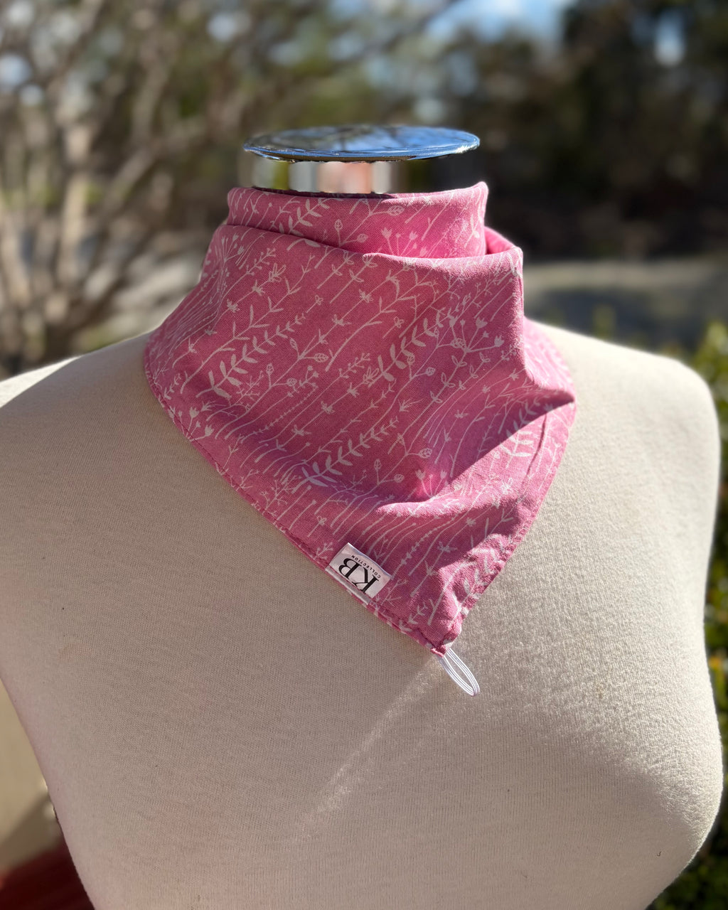 Cotton Neck Scarf - Pink Stems