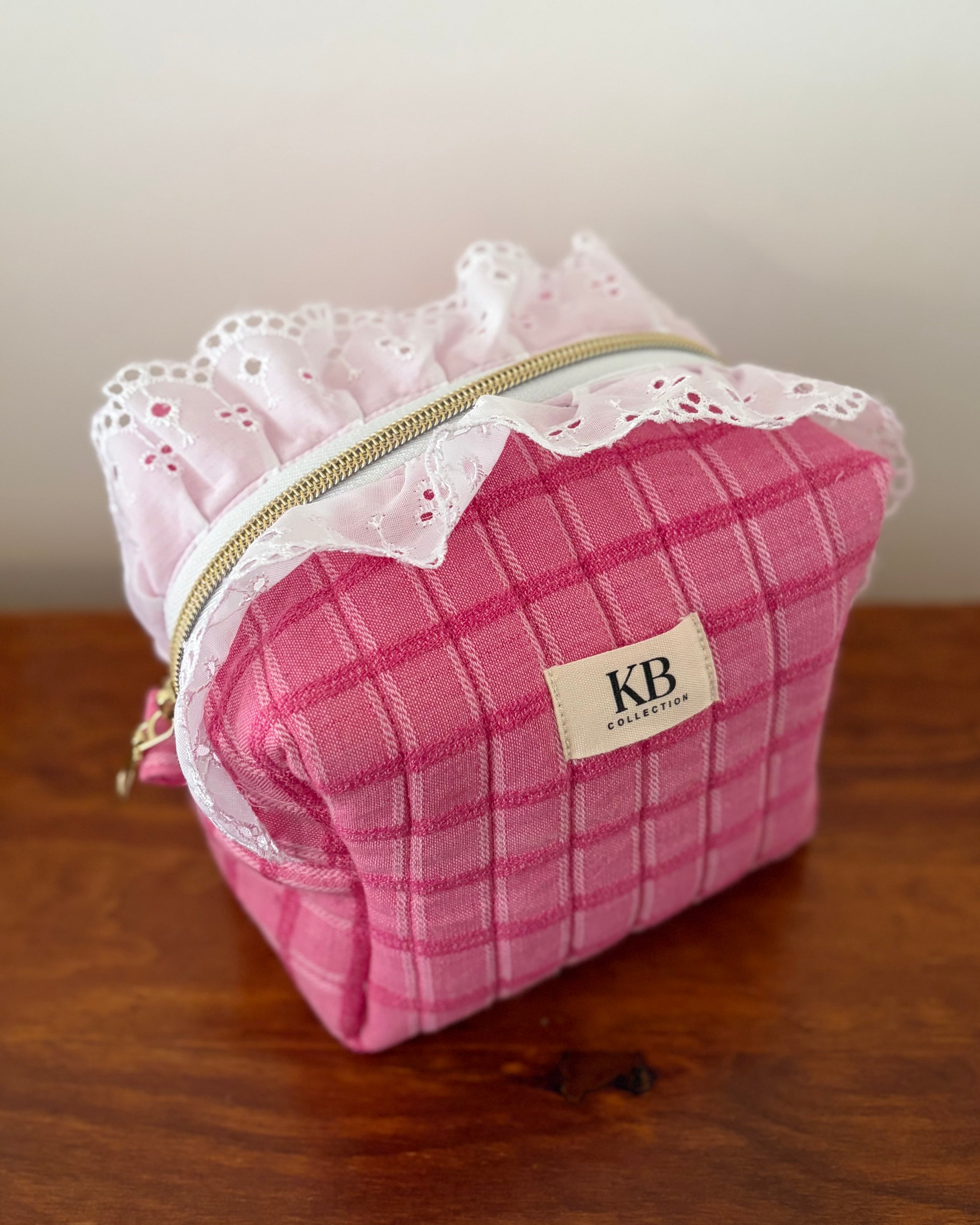 KB Cosmetic Bag - Pink Check