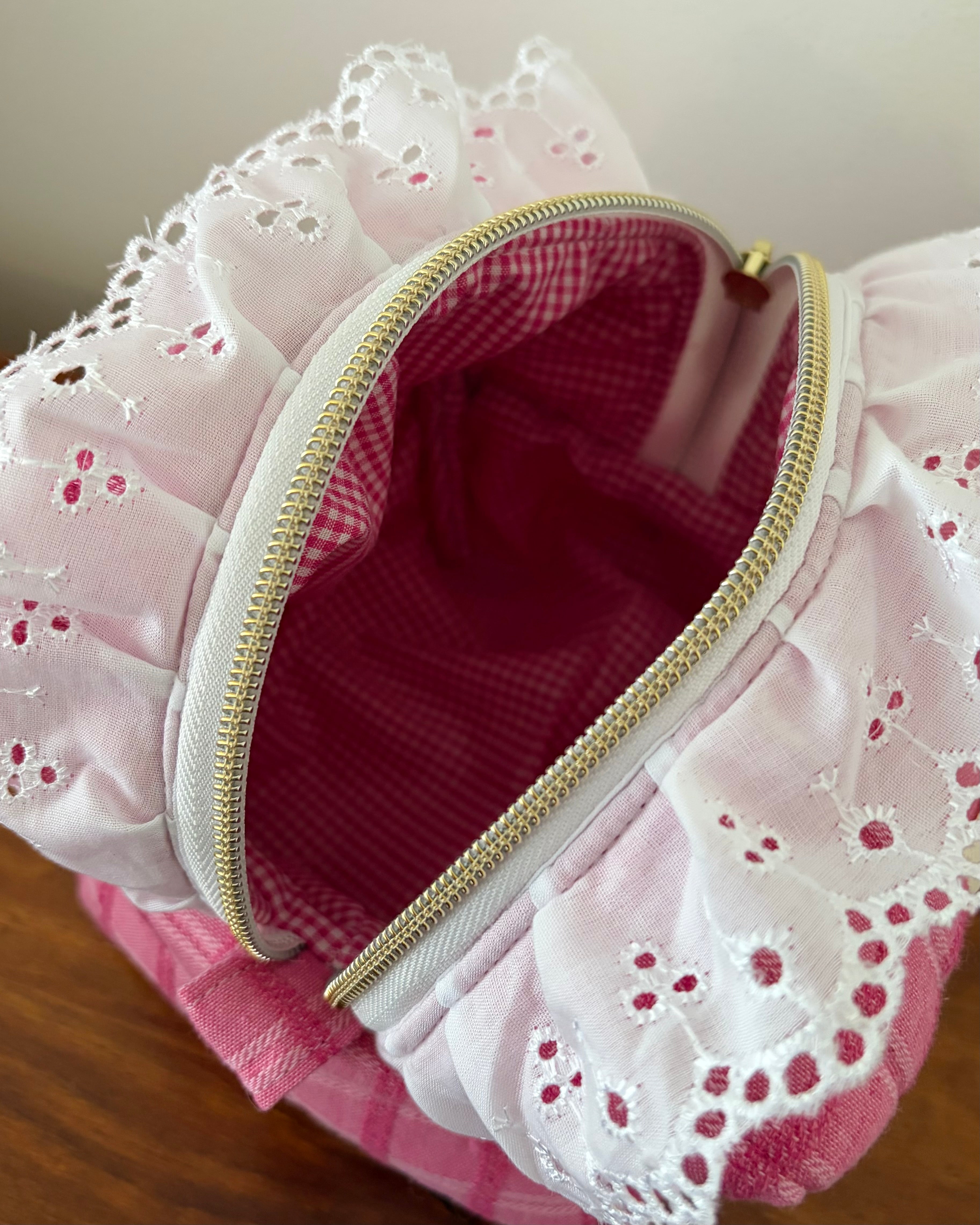 KB Cosmetic Bag - Pink Check