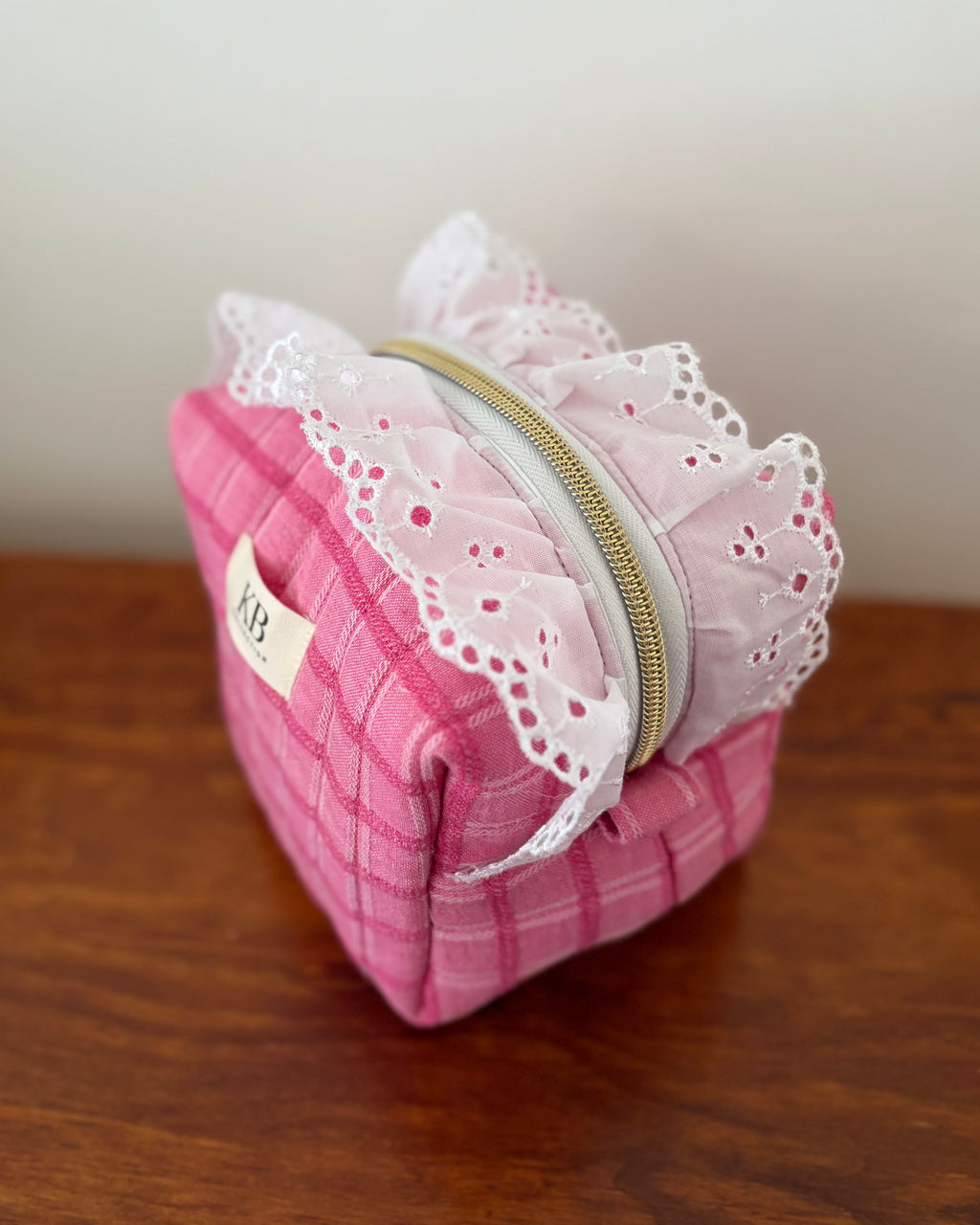 KB Cosmetic Bag - Pink Check