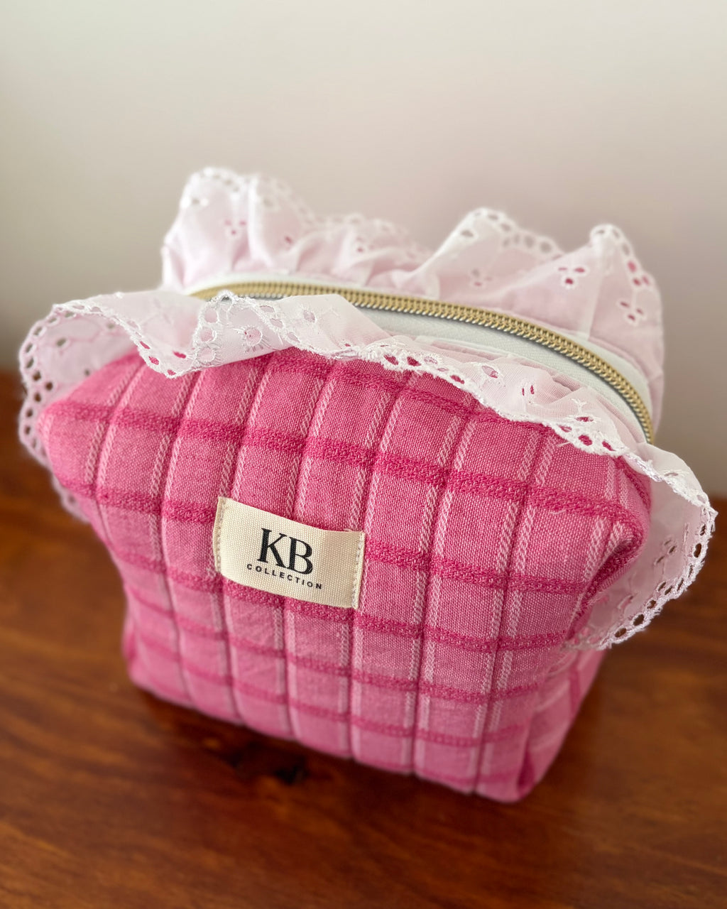 KB Cosmetic Bag - Pink Check