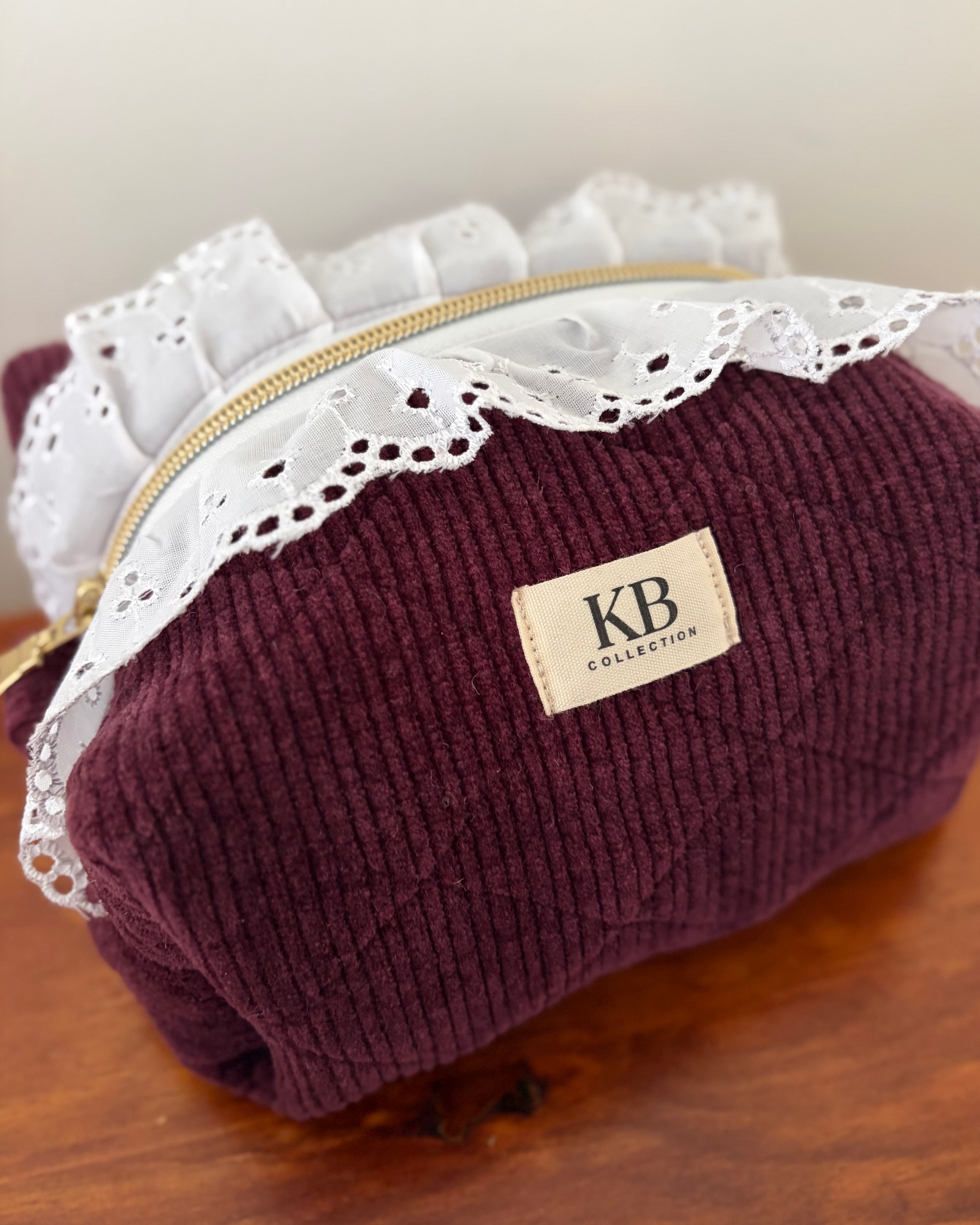 KB Cosmetic Bag -  Maroon Corduroy