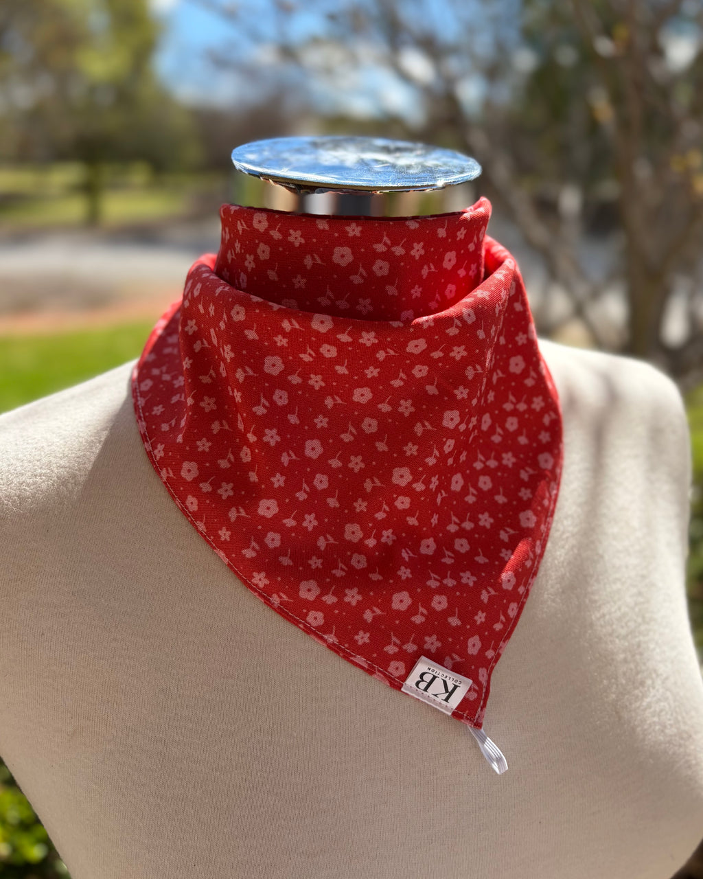 Cotton Neck Scarf - Strawberry Red
