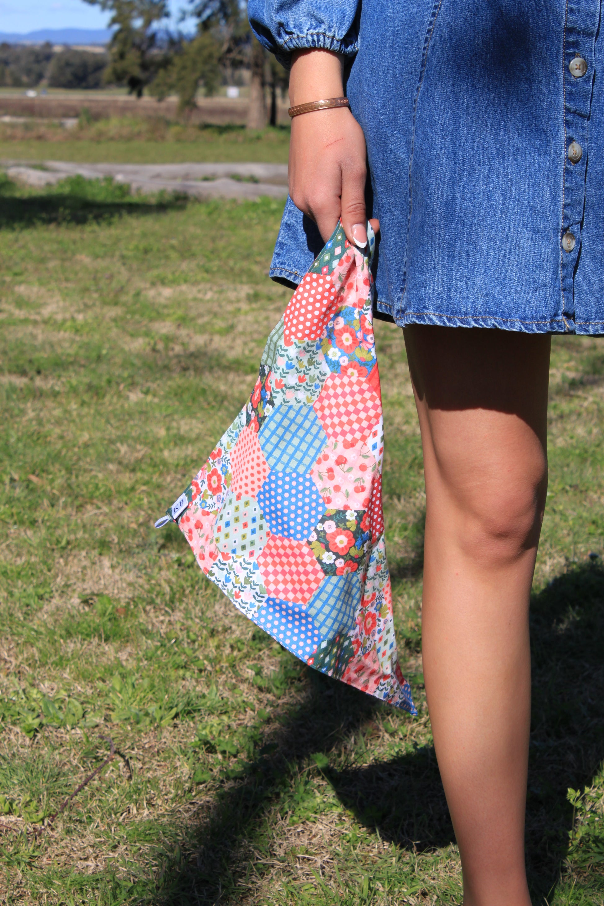 Cotton Neck Scarf - Floral Quilt
