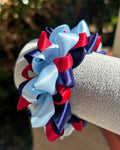 Ribbon Scrunchie - Navy, Red, Baby Blue