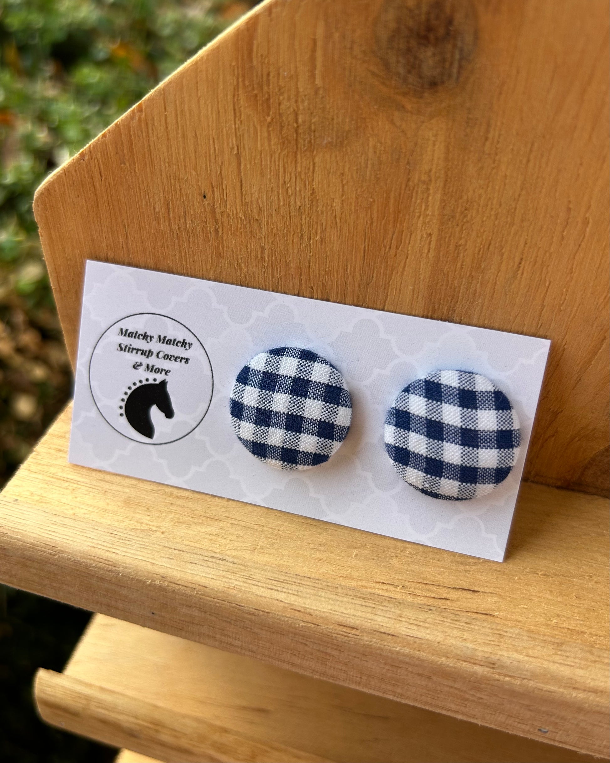 Fabric Button Earrings -