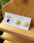 Fabric Button Earrings - Yellow