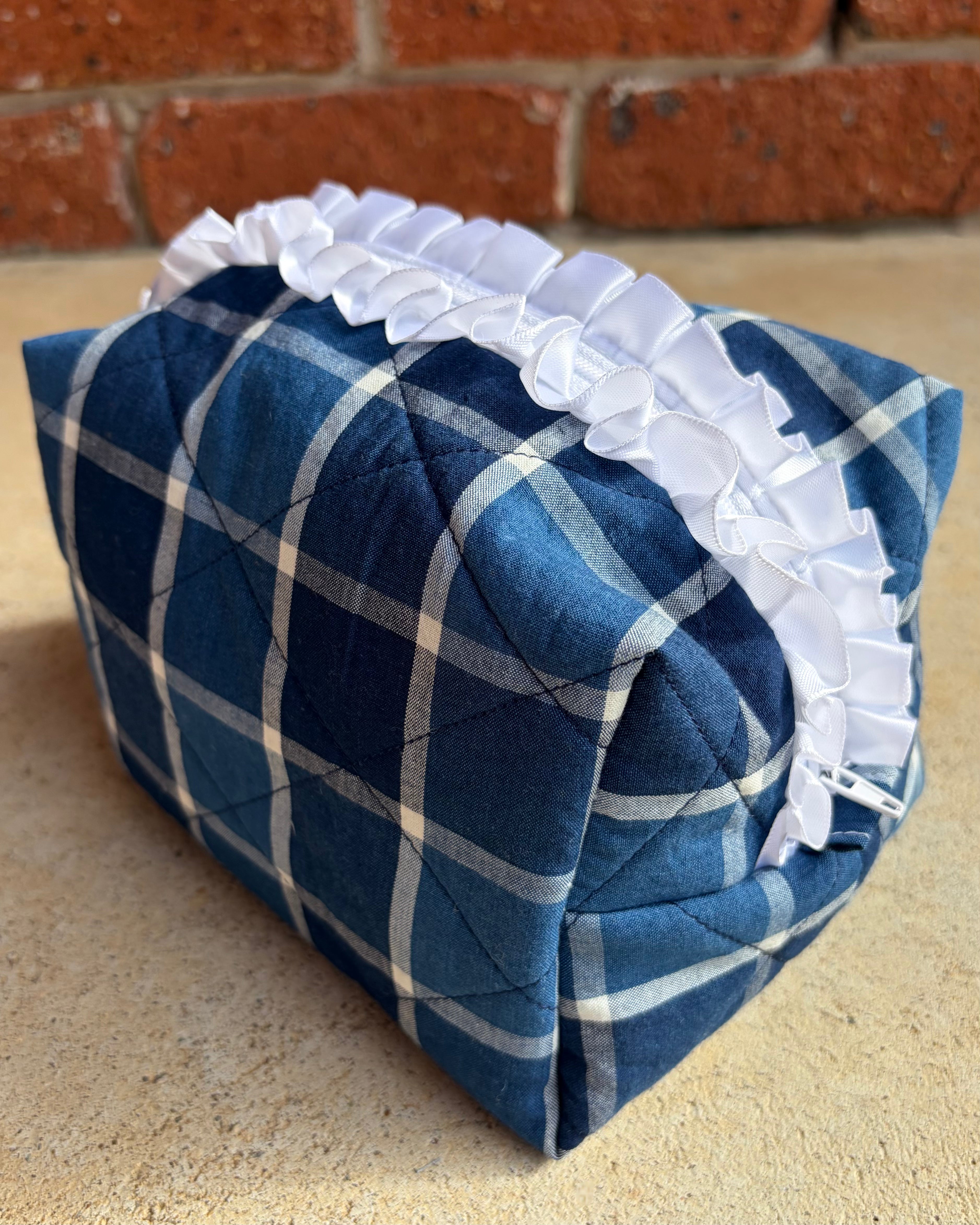 KB Cosmetic Bag - Blue Check