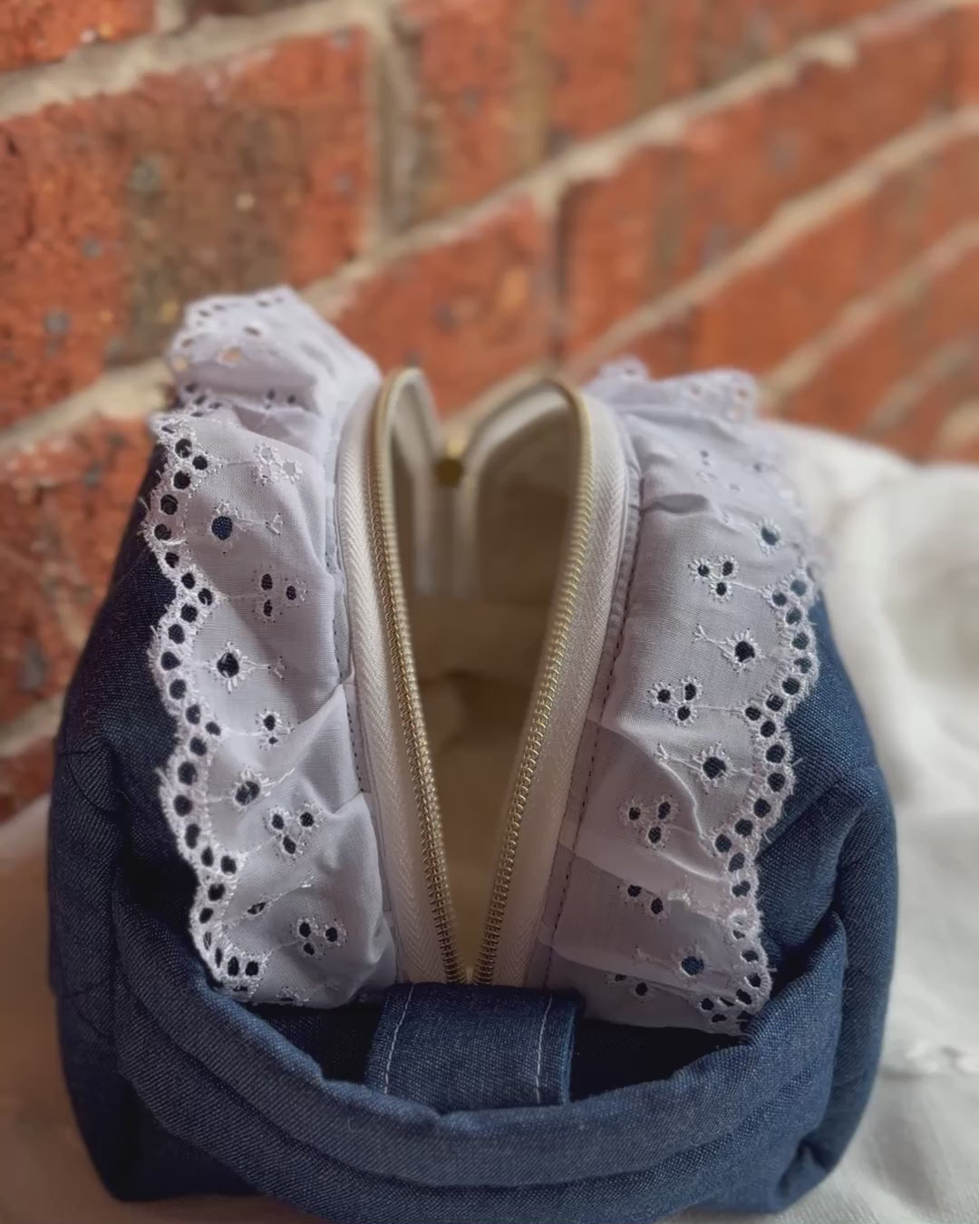 Deluxe Denim Cosmetic Bag